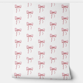 Graceful Pink Ribbon Pattern Wallpaper
