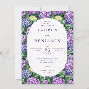 Graceful Purple Floral Invitation