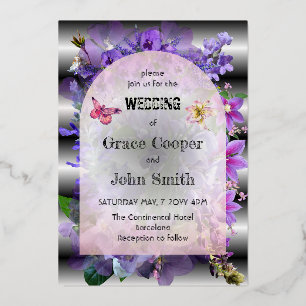 Graceful purple floral wedding 