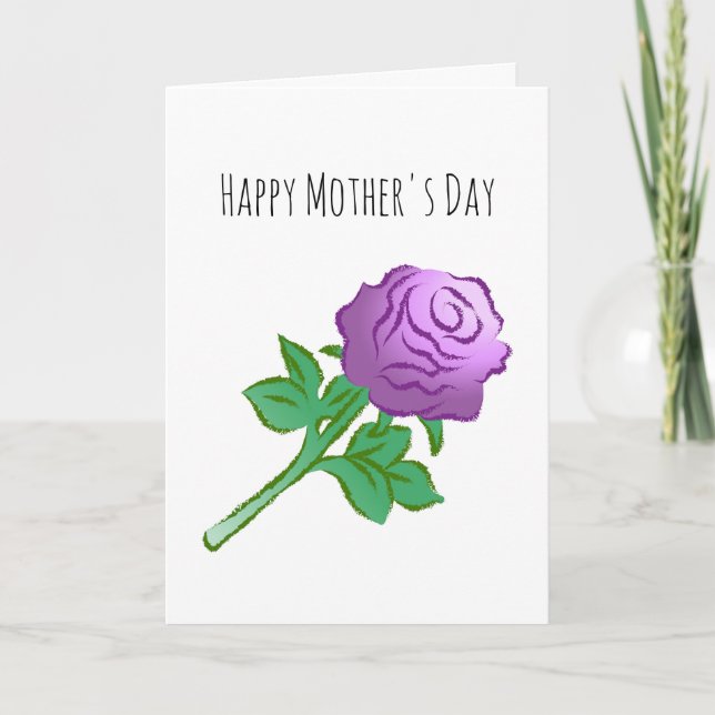 Graceful Purple Rose Card (Front)
