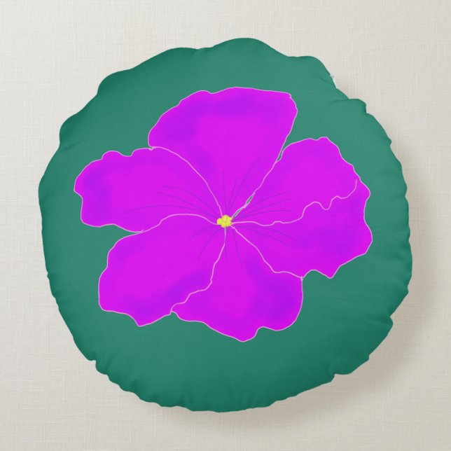Graceful Purple Round Pillow (Back)