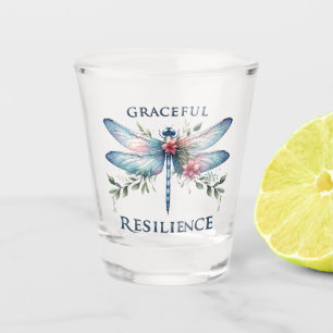 Graceful Resilience - Artistic Dragonfly Shot Glass