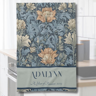 Graceful Retro Flowers Retirement Gifts for Mom Kitchen Towel