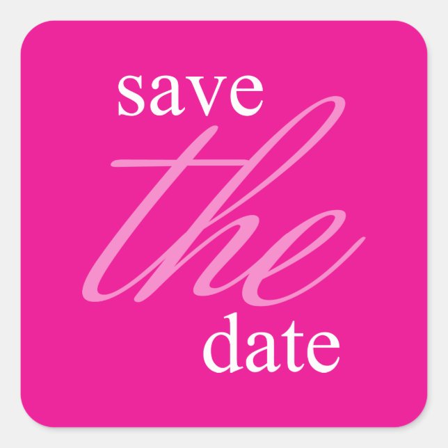 Graceful Save the Date Étiquette (Magenta Rose) (Devant)