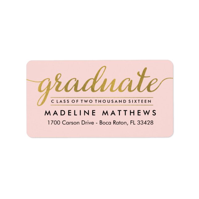Graceful Script EDITABLE COLOR Graduation Label (Front)