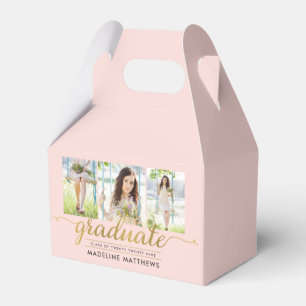 Graceful Script Graduation Party Favour Box