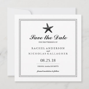 Graceful Starfish Black   Save the Date