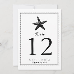 Graceful Starfish Black Table Number