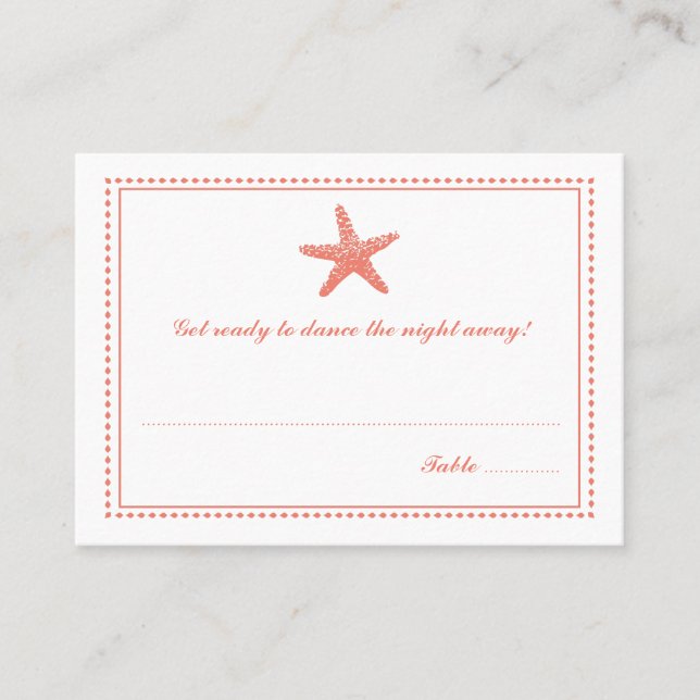 Graceful Starfish | Seating Escort Card (Front)