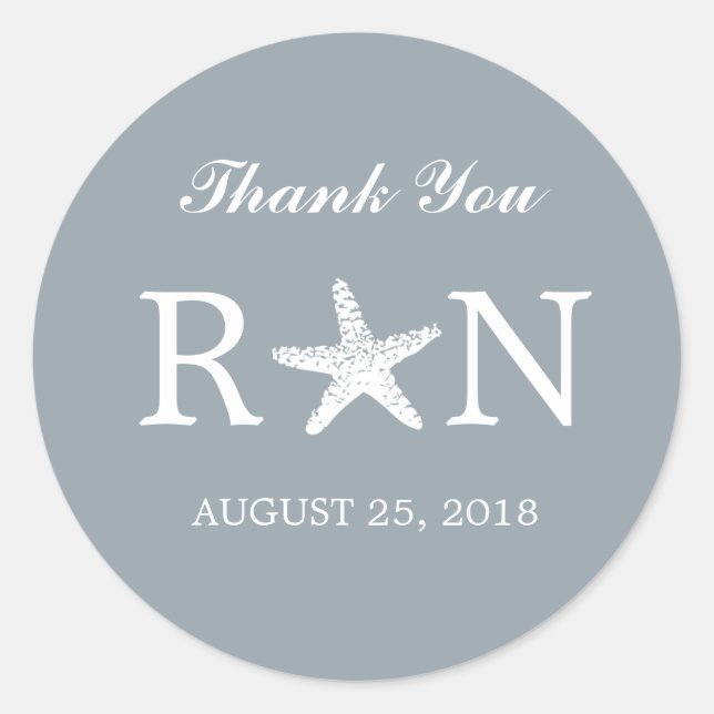 Graceful Starfish | Wedding Classic Round Sticker (Front)