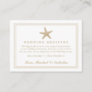 Graceful Starfish Wedding Gift Registry Enclosure Card