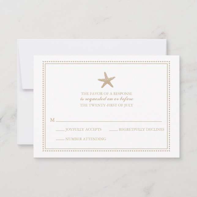 Graceful Starfish | Wedding RSVP Card (Front)