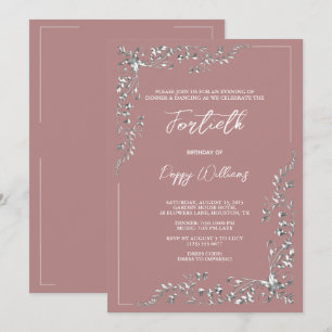 Graceful Stylish Silver Decoration Birthday Party Invitation