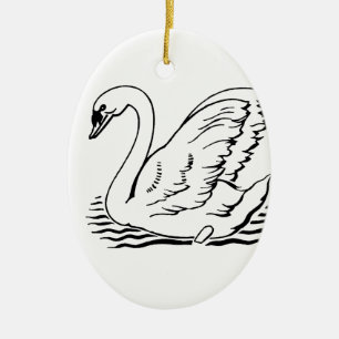 Graceful Swan Ceramic Ornament
