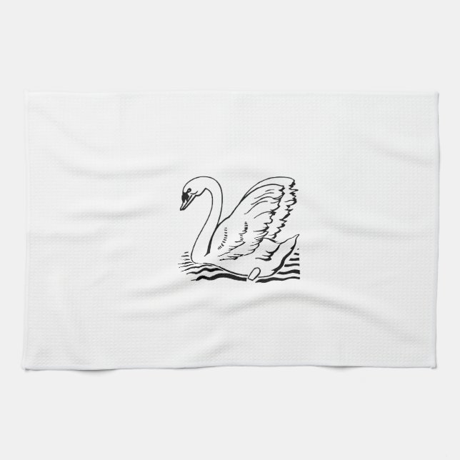 Graceful Swan Kitchen Towel (Horizontal)