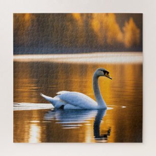 Graceful Swan on a Lake Jigsaw Puzzle