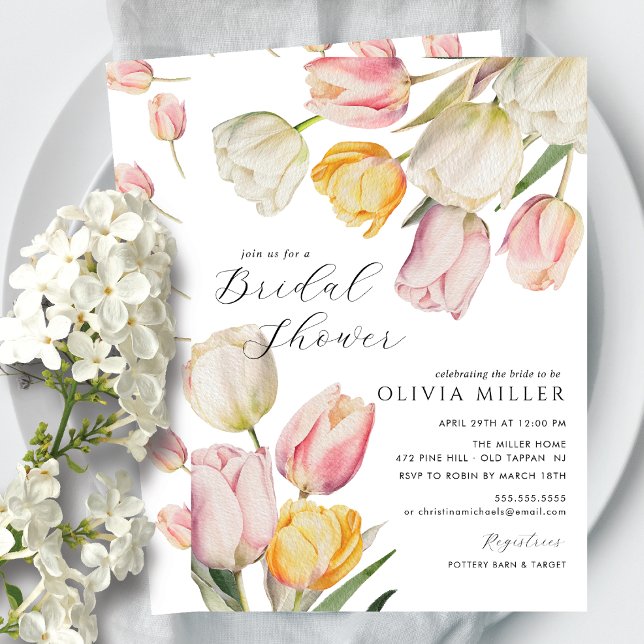 Graceful Tulips Invitation de la douche nuptiale (Créateur téléchargé)