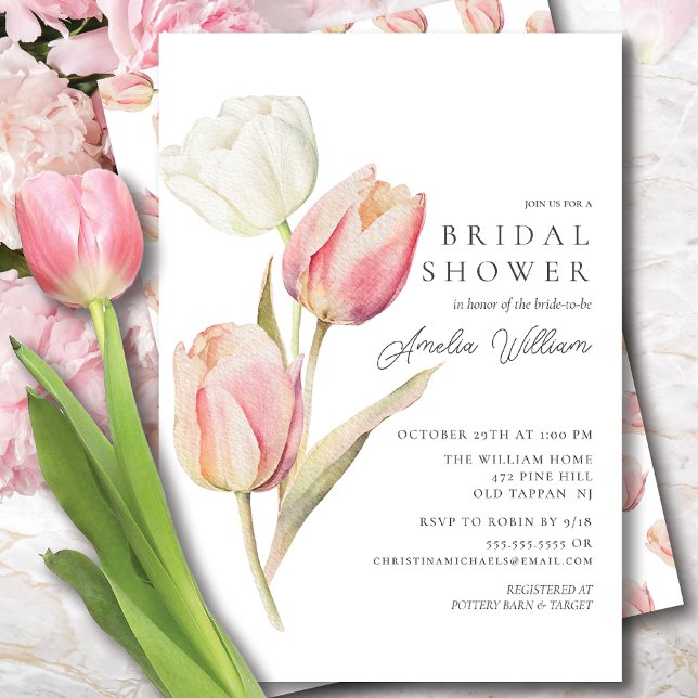 Graceful Tulips Invitation de la douche nuptiale (Créateur téléchargé)
