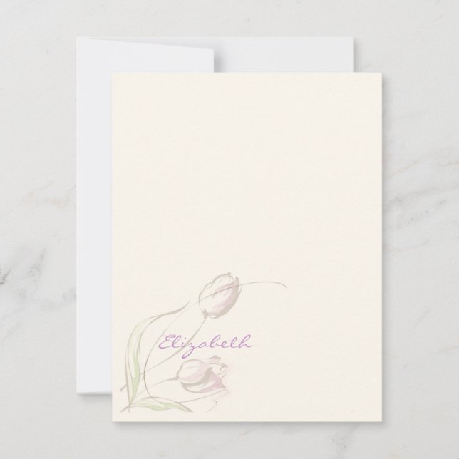 Graceful Tulips Personal Stationery Note Card (Front)
