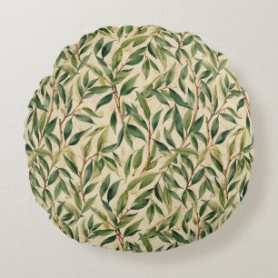 Graceful Willow Branches Round Pillow