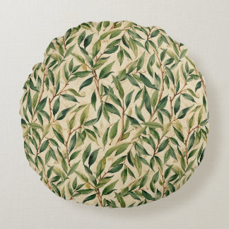 Graceful Willow Branches Round Pillow