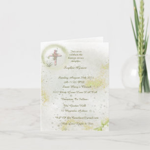 Graceful with love baptism folded invitation