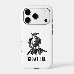 Graceful Woman Minimalist Sketch White iPhone 17 P
