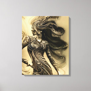 Graceful woman silhouette canvas print