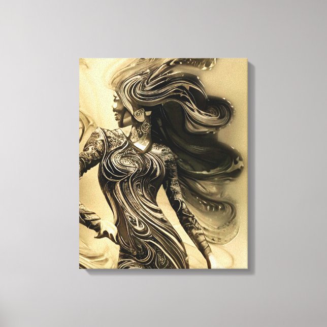 Graceful woman silhouette canvas print (Front)
