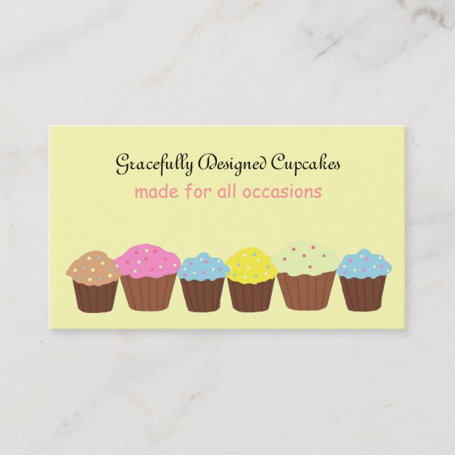 Gracefully Designed Cupcakes Business Card (Front)