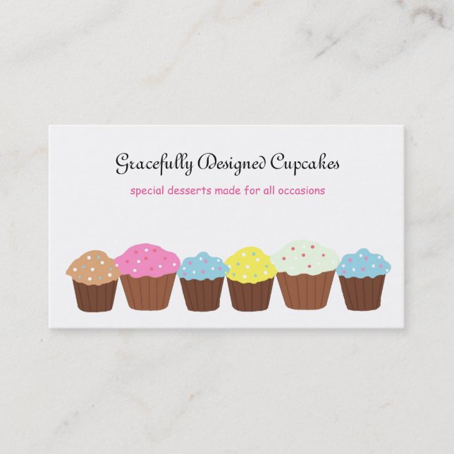 Gracefully Designed Cupcakes Business Card (Front)