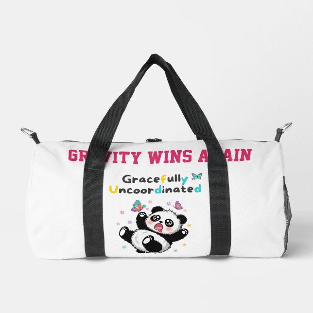Gracefully Uncoordinated Cute Panda Duffle Bag (Front)