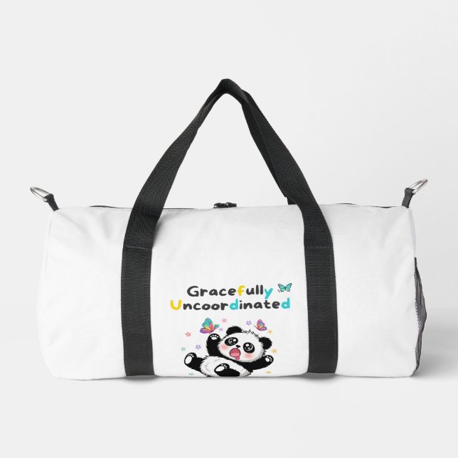 Gracefully Uncoordinated Cute Panda Duffle Bag (Front)