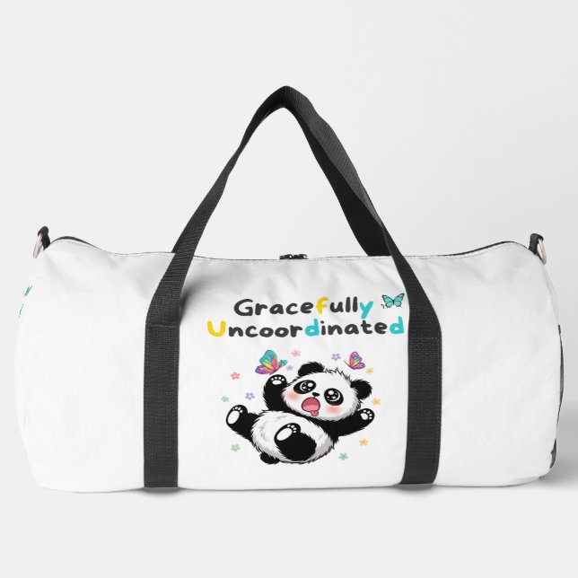 Gracefully Uncoordinated Cute Panda Duffle Bag (Front)