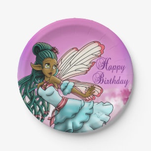 Gracefulness Birthday Paper Plates 7", Fairy
