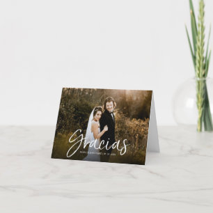 Gracias Chic Script Mariage photo Merci