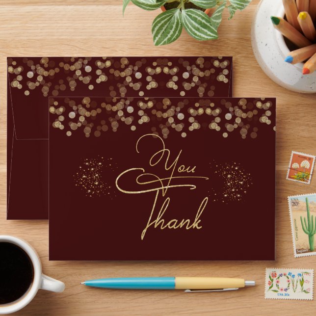 gracias con brillo y corazones al interior envelope (Desk)