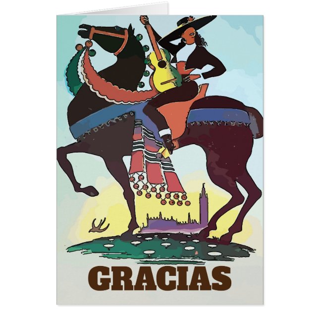 Gracias de voyage espagnol, modifier la carte text (Devant)
