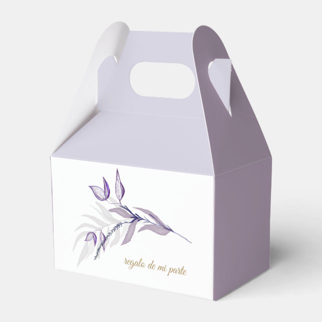 Gracias Follaje Púrpura  Favour de fiesta Favor Box (Front Side)