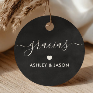 Gracias Gift Tag, Wedding Thank You Chalkboard Favour Tags