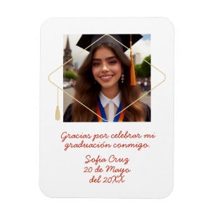 Gracias Mi Graduación con Foto Recuerdo Magnet