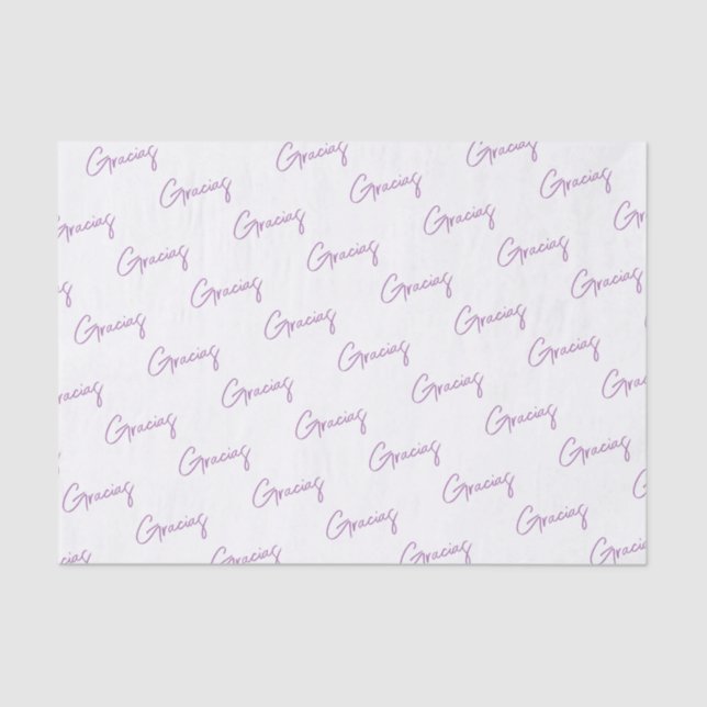 Gracias Minimal Puprle Script Custom Business Tissue Paper (Front)