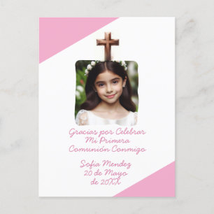 Gracias por Celebrar Mi Primera Comunión con Foto  Postcard