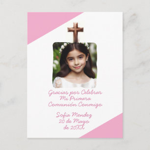 Gracias por Celebrar Mi Primera Comunión con Foto  Postcard