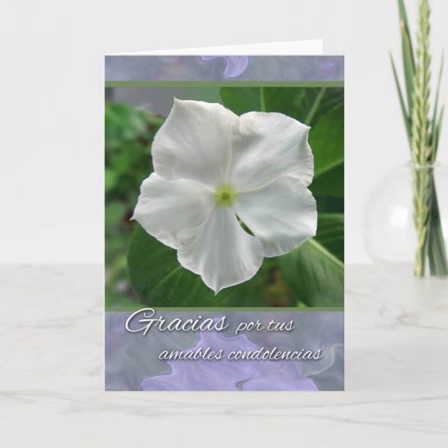 Gracias por tus Condolencias Spanish Sympathy Card (Front)