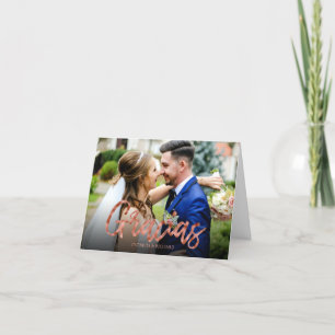 Gracias Rose Gold Foil Mariage Merci Photo