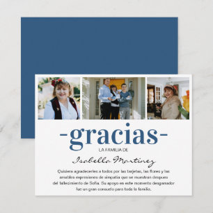 Gracias Simpatia Spanish Sympathy Photo Collage Thank You Card