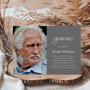 Gracias Simpatia   Spanish Sympathy Photo Thank You Card