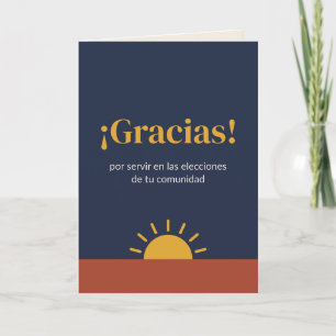 ¡Gracias! Spanish Poll Worker Thank-You Card