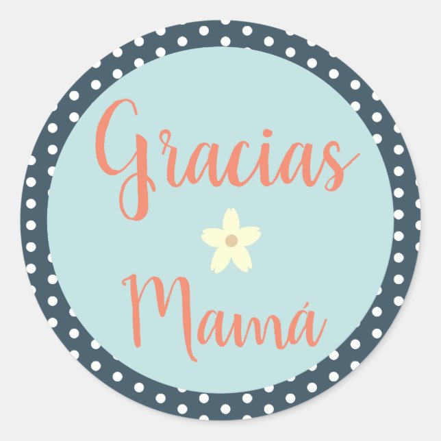 Gracias/Thank You Spanish Sticker for Mom (Front)
